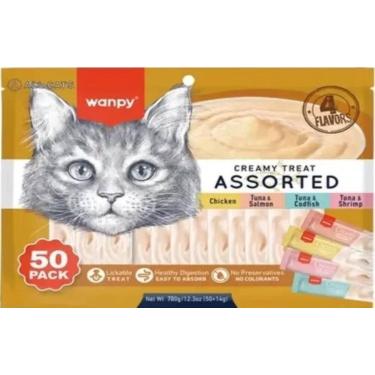Imagem de Petisco Wanpy Gato Creamy Sortido 50 Und 700gr