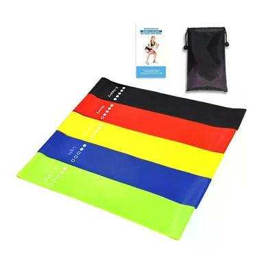 Imagem de Kit 5 Super Mini Bands Kit Fita Exercicio Para Malhar Exercício Em Casa Elasticos