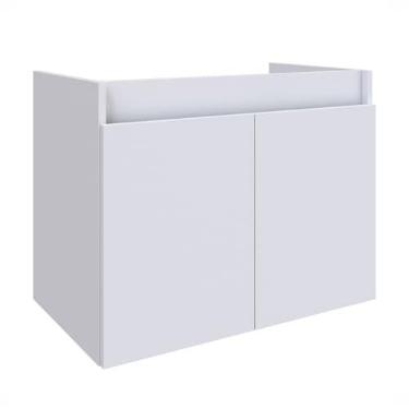 Imagem de Armário de banheiro com 2 portas 67 x 40 cm - Armazenamento espaçoso para produtos de higiene pessoal, instalação simples, perfeito para banheiros compactos (Branco Brilho)