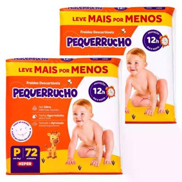 Imagem de kIt 2 Pacotes de Fralda Econômica Pequerrucho, P