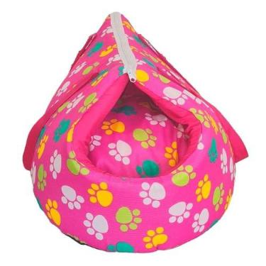 Imagem de Bolsa de Transporte e Cama Pet 2 em 1 Impermeável, Suporta até 10kg, 41 x 43 x 33 cm, Material Gorgurinho e Microfibra, Base Impermeável (Pink)
