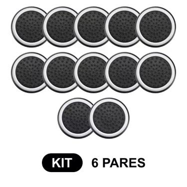 Imagem de 6 Pares de Grips p/ controle Anti Derrapante Silicone Botão Analógico