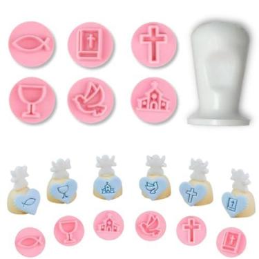 Imagem de Kit Carimbo Para Doces Carimbo Batizado Igreja Batismo Religioso 2cm