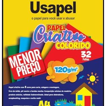 Imagem de Bloco Para Educacao Artistica Usapel 8Cores A4 120G 32Fl Pacote 111118