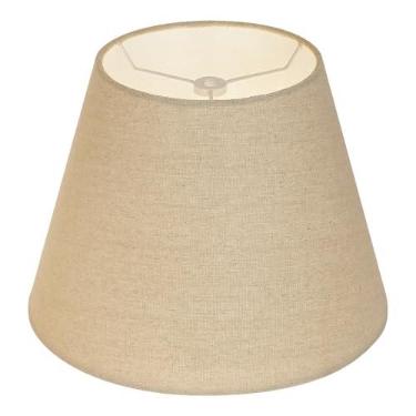 Imagem de Luminária pequena, abajur de tecido barril Alucset para abajur de mesa e chão, 15 cm de diâmetro superior x 25 cm de parte inferior x 19 cm de altura, linho natural feito à mão, aranha (marrom)