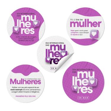 Imagem de Adesivos Dia das Mulheres _ Autoadesivo para Sacolas e Embalagens - De