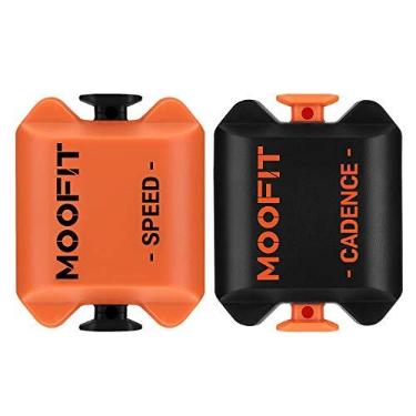 Imagem de moofit Sensor de velocidade Cadence, Bluetooth e ANT+, sem fio, RPM, sensor de cadência para ciclismo, Spin Bike para Wahoo/Zwift/Coosporide/Rouvy/Peloton, à prova d'água IP67, laranja