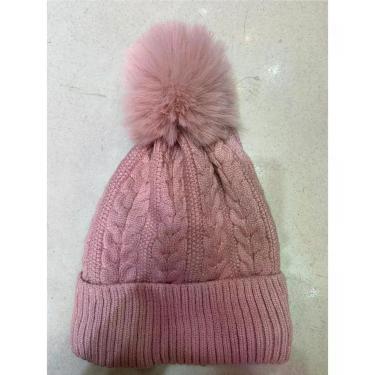 Imagem de Touca Feminina de Inverno OEM Forrada com Pelúcia em Lã Acrílica Antialérgica Rosa Adulto
