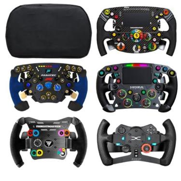 Imagem de Qualicapas Capa Protetora para Add-On F1 Retangular Logitech Thrustmaster Fanatec Moza Racing Simulador Gamer até 28cm de Diâmetro