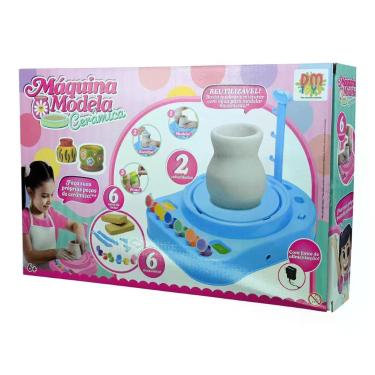 Imagem de Máquina de Modelar Cerâmica Infantil DMT7104 para Criar Peças Artísticas com Fonte de Alimentação DM Toys