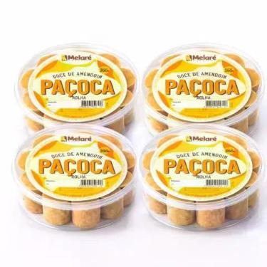 Imagem de Kit 4 Paçoca Rolha Tradicional MELARÉ Pote 200g