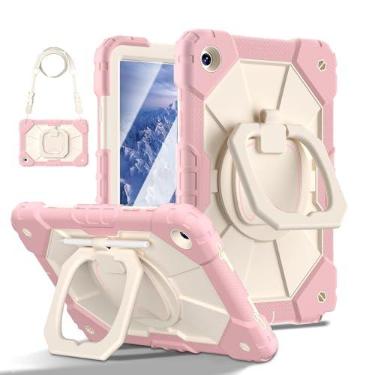 Imagem de Capa para Samsung Galaxy Tab A9+ / A9 Plus 11" (Modelos SM-X210/X215/X216/X218), Case Anti Impacto com Suporte para Pencil, Com Alça de Ombro (Rosa Dourado, Com Película de Vidro)