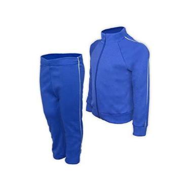 Imagem de Conjunto Helanca Juvenil Azul Royal Tamanho 12