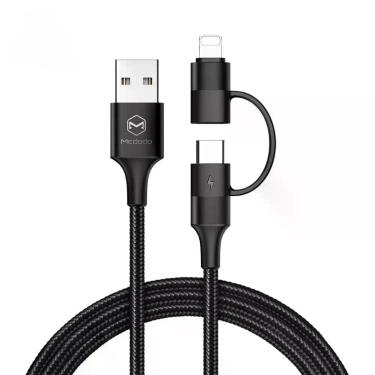 Imagem de Cabo carregador  e dados 2 em 1 USB Tipo C Lightning 3A 1,2M - Mcdodo