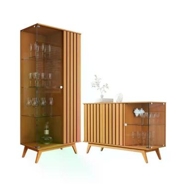 Imagem de Buffet E Cristaleira Com Lateral De Vidro Andes Nature