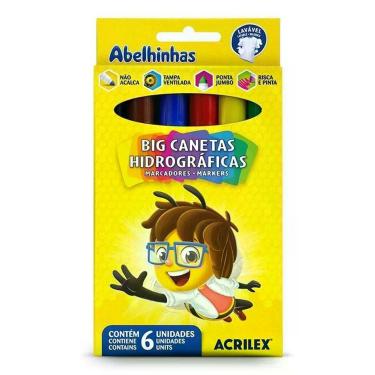 Imagem de Big Caneta Hidrográfica 6 Cores - Acrilex