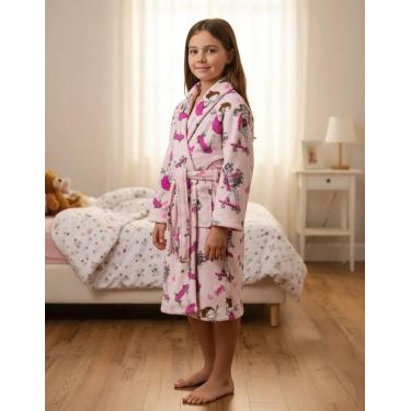 Imagem de Roupão Infantil Microfibra Bailarina Camesa Tamanho G