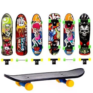 Imagem de Coleção 6 Skates de Dedo Infantil Estampado 10cm Original - Art Brink,
