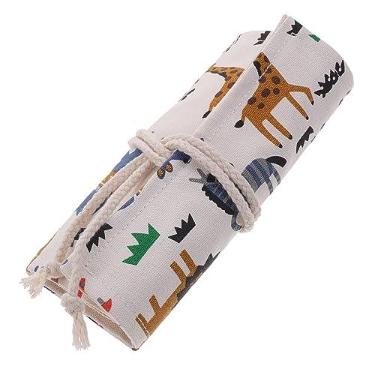Imagem de ABOOFAN Caneta De Lona Rolo Cortina Caneta De Lona Envoltório Bolsa De Pincel De Pintura Lápis De Grafite Envoltório Estojo De Lápis De Lona Estojo De Lápis De Viagem Sacos De