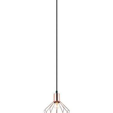 Imagem de Pendente Aramado Em Metal, Na Cor Cobre, Com Detalhes Na Capa Do Soquete Em Cobre, Com Soquete 1xe27, Com Potencia Maxima De 40w, Medindo Ø18x22, 5cm New Line 110v