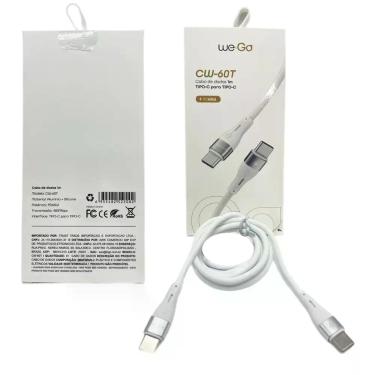 Imagem de Cabo Turbo Usb-C Para Usb-C Superior Pd 65W 1M Cw-60T Branco - Tesla S