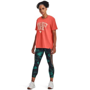 Imagem de Camiseta de Treino Feminina Under Armour Project Rock Campus, Laranja,