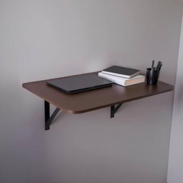 Imagem de Mesa de Apoio Fixa Parede 60x30 MDF Madeira Prática e Estilosa - Macla