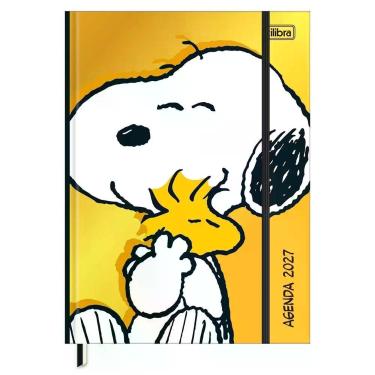 Imagem de Agenda Costurada Snoopy 2027 Dourada - Tilibra - Tendtudo
