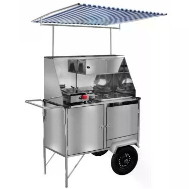 Imagem de Carrinho De Cachorro Quente Luxo Inox Com Toldo L10p-t Cefaz