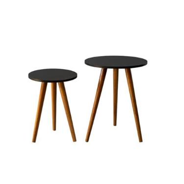 Imagem de Mesa Lateral De Madeira(KIT MESA PRETO)