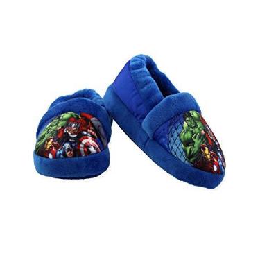 Imagem de Pantufas infantis de pelúcia Aline dos Vingadores da Marvel, Azul, 2-3 Little Kid