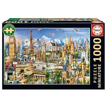 Imagem de Educa - O menor quebra-cabeça adulto de 1000 peças do mundo | Miniatura de símbolos da Europa. Inclui cola para quebra-cabeça. Dimensões: 30 x 46 cm. A partir dos 14 anos (20248)