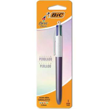 Imagem de Caneta Esferográfica BIC 4 Cores Escrita Média 1MM 1 Unidade Roxo