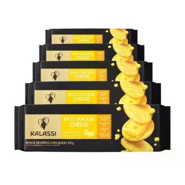 Imagem de Biscoito de Arroz Importado Kalassi Queijo 5 Pacotes de 100g, Queijo