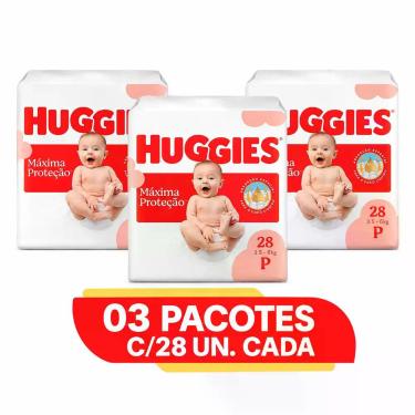 Imagem de Fralda Huggies Máxima proteção tamanho P kit 03 pacotes