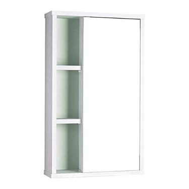 Imagem de Armário com Espelho para Banheiro Milano Branco e Verde Menta