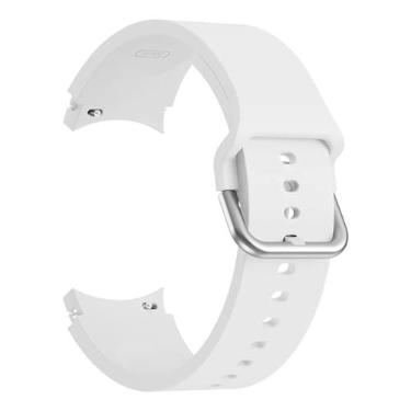 Imagem de DFAMIN Pulseira de silicone inteligente de 20 mm para Samsung Galaxy Watch4 classic 46 42mm/relógio 4 44 40mm pulseira de substituição de pulseira (cor: branco, tamanho: clássico 42mm)
