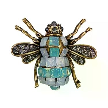 Imagem de Broche De Abelha Unissex Feminino Com Strass E Pérolas, Alfinete De La