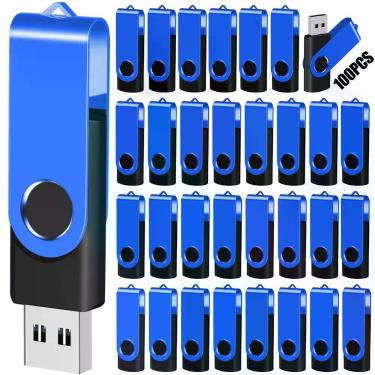 Imagem de Unidade flash EASTBULL, pacote USB 100 de 8 GB com cordões azuis
