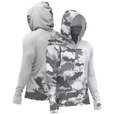 Imagem de Camiseta de Pesca Masculina X-Protect 360 Sublimada - Mar Negro, Silve