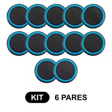 Imagem de 6 Pares de Grips p/ controle Anti Derrapante Silicone Botão Analógico