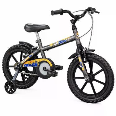 Imagem de Bicicleta Infantil Aro 16 Track Bikes Dino Grafite com Rodinhas