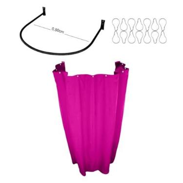 Imagem de Kit Provador Cortina Pink e Arco 70x70 Para Loja De Roupas