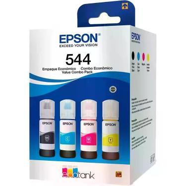 Imagem de Tinta Epson 544 L3150 L3110 L3250 L3210 Kit 4 Garrafas