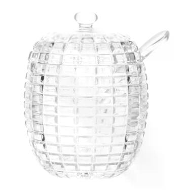 Imagem de ACUCAREIRO DE CRISTAL DE CHUMBO C/COLHER E TAMPA 210ml - Lyor