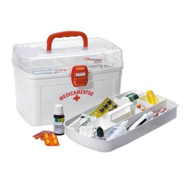 Imagem de Maleta / frasqueira de plastico para medicamentos grande 28x19,8x18,8c