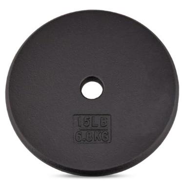 Imagem de Yes4All Pratos de peso de ferro fundido de 2,54 cm para halteres – Placas de disco de peso padrão (6,8 kg, simples)
