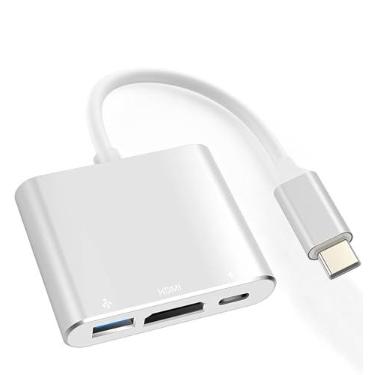Imagem de Adaptador multiportas USB-C para HDMI com saída HDMI 4K a 60 Hz, porta USB 3.0 e porta de carregamento USB-C, hub AV tipo C para Apple iPhone 15, MacBook Pro/Air, iPad Pro, iMac, Galaxy S22 More