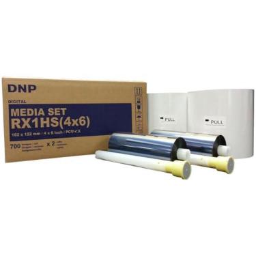 Imagem de DNP Suporte de impressão de 10 x 15 cm para subimpressora DS-RX1HS, 700 impressões em cada rolo, 2 rolos por caixa (1400 no total)