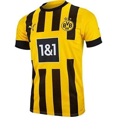 Imagem de PUMA Camiseta juvenil Borussia Dortmund 22/23 (as1, alfa, s, regular, pequena) preta, amarela